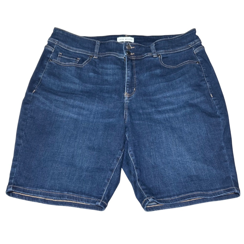 Lane Bryant High Rise Bermuda Shorts Dark Wash Tighter Tummy Tech Size 18